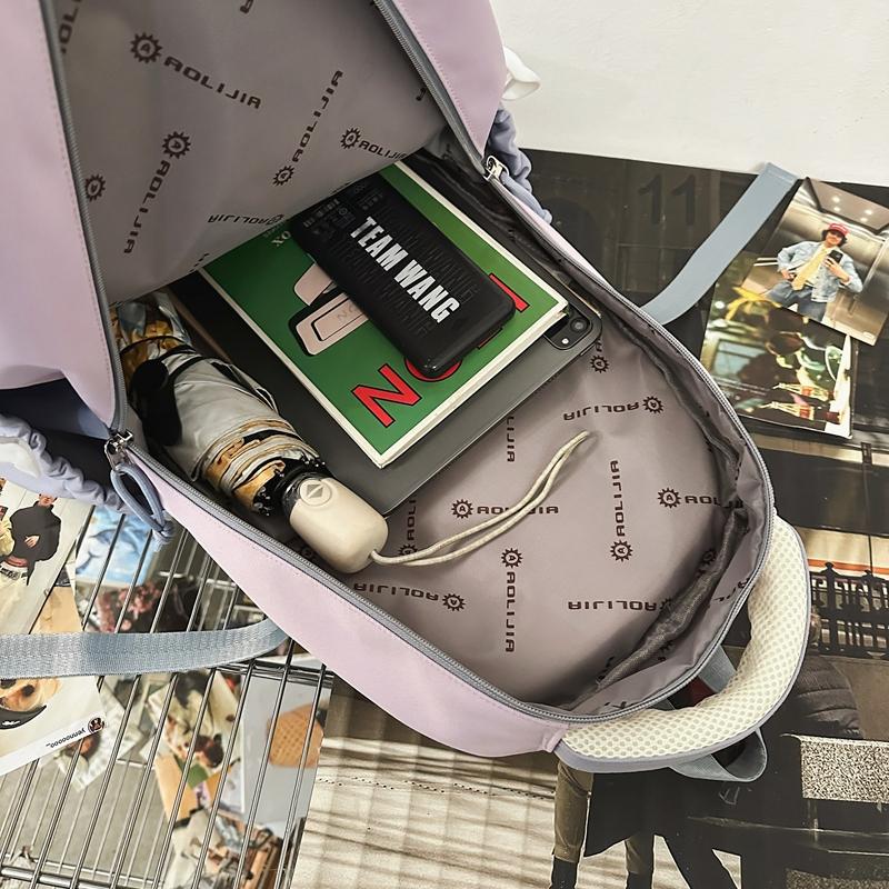 Рюкзак для школьников средней школы с цветными блоками и большой вместимостью для девочек и мальчиков