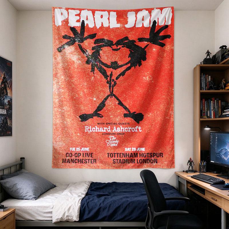Pearl Jam Stick Figure Red Grunge Concert Tour Poster