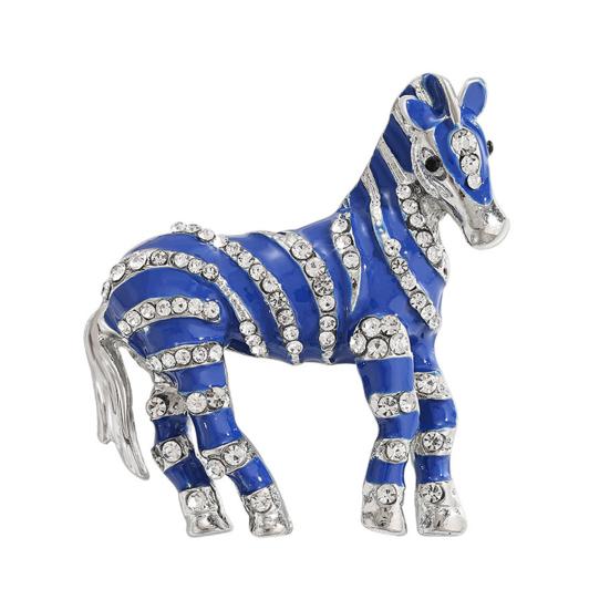 Brooch Pin Sparkling Rhinestones Inlaid Horse Design Brooch Retro Style Lapel Badge Fashion Accessories