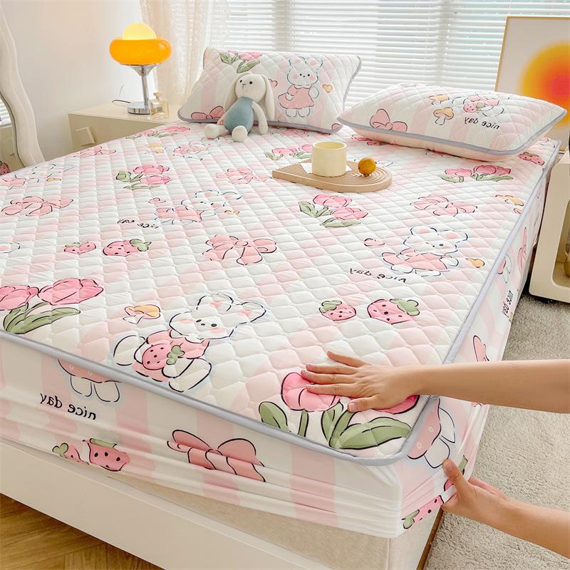 Антибактериальный комплект из трех предметов из хлопка и сэндвича. Утолщенное хлопковое покрывало, матрас с хлопковым нескользящим защитным чехлом Simmons.