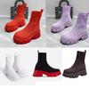 2023 Casual Stretch Fabric Platform Boots Fashion Slip-On Women Ankle Boots Knitted Sock Platform Shoes Sports Short Boots Plus Sizes 43