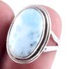Natural Republic Larimar Gemstone Handmade 925 Sterling Silver Ring S.6" Q0w28