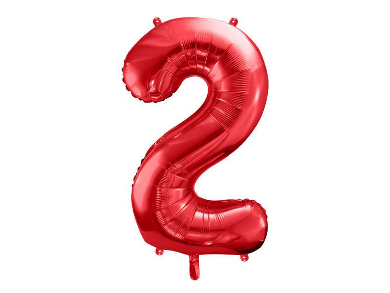 Balon Foliowy Cyfra 2 Czerwona, 86Cm