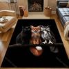 Black Cat Fox Owl Print Carpet for Bedroom Living Room Bedside Sofa Floor Mat Modern Home Decor Area Rug Large Size