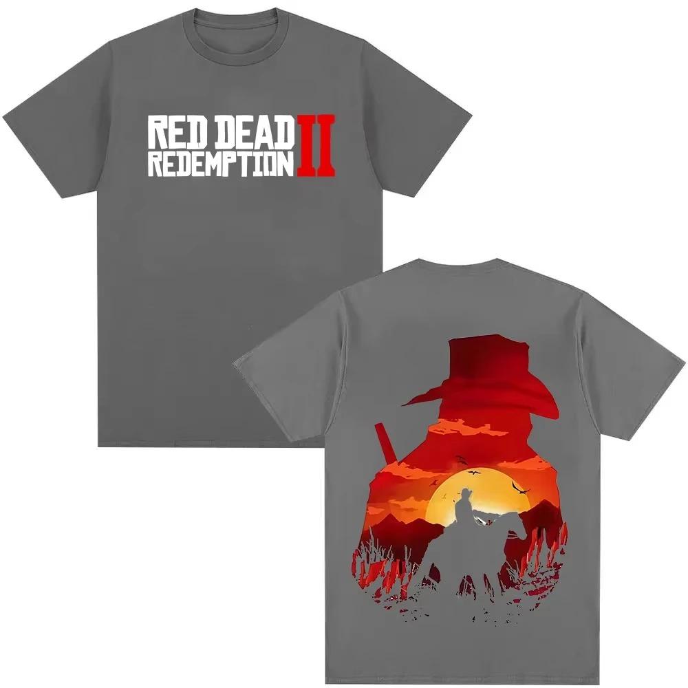 2026 Red Dead Redemption 2 Игровая Графическая Футболка Мужская Женская Готическая Футболка с Коротким Рукавом Мода Y2K Высококачественная Хлопковая Футболка