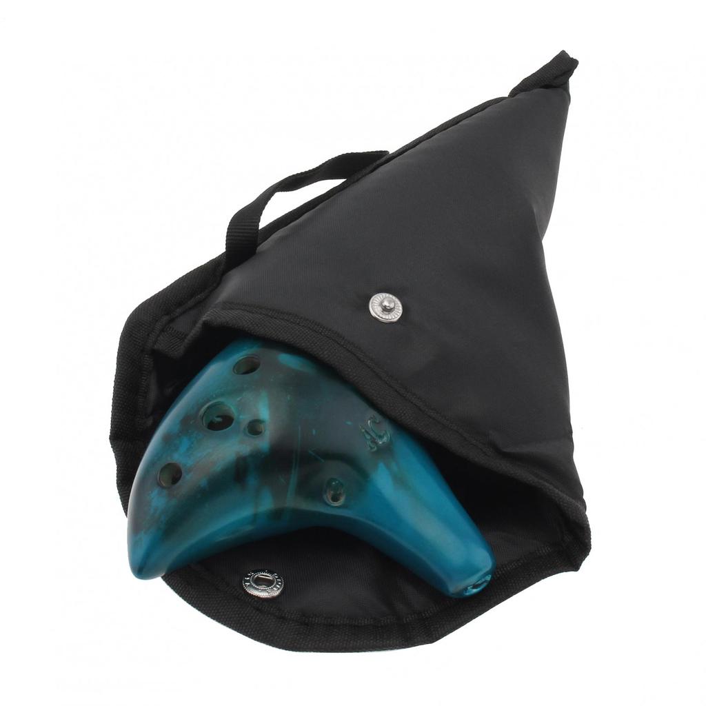 12 Holes Alto Tone C Blue Ceramic Ocarina for Children / Adults / Beginners with Song Book Neck Cord Carry Bag