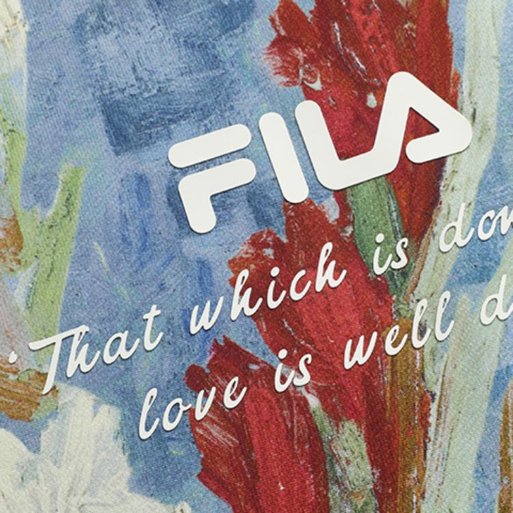 Fila X Музей Ван Гога Логотип Принт Цветные Блоки Спортивный Вязаный Свитшот Женские свитшоты Облачно-Белый F11W218214F-WT
