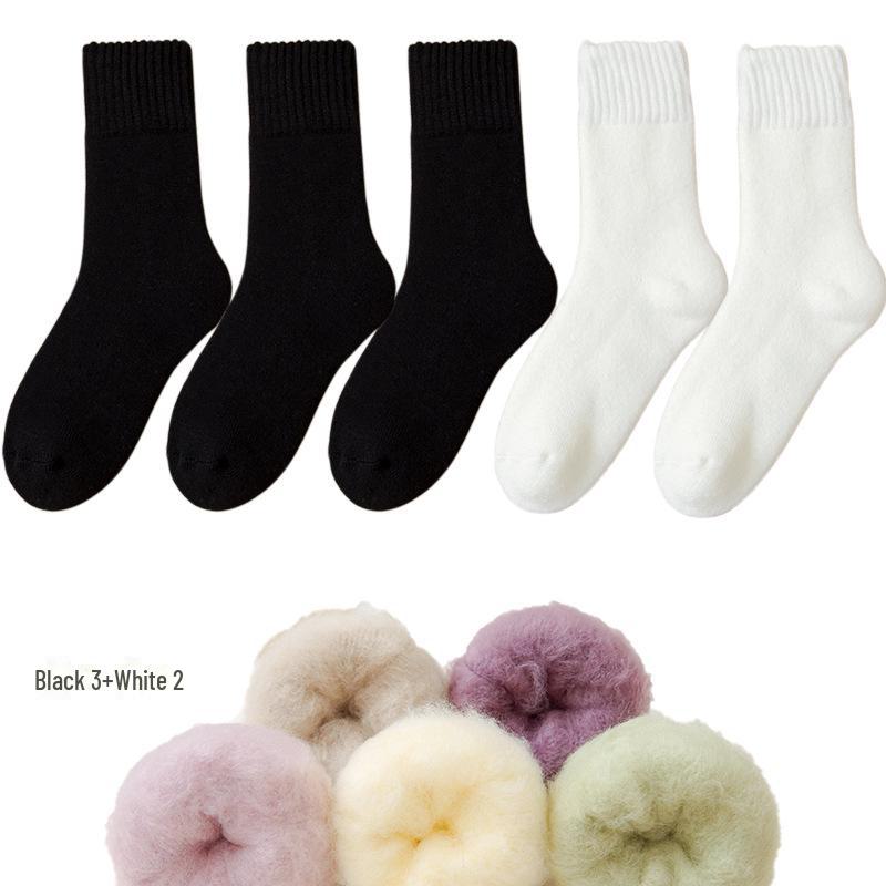 Женские флисовые носки Zhuji средней длины: Плотный, теплый бархат для осени/зимы — идеально подходит для сна и родов