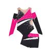 Kids Girls Dancing Bodysuit Long Sleeve Off-shoulder Patchwork Style Leotard Unitard Ballet Jumpsuit with Shorts