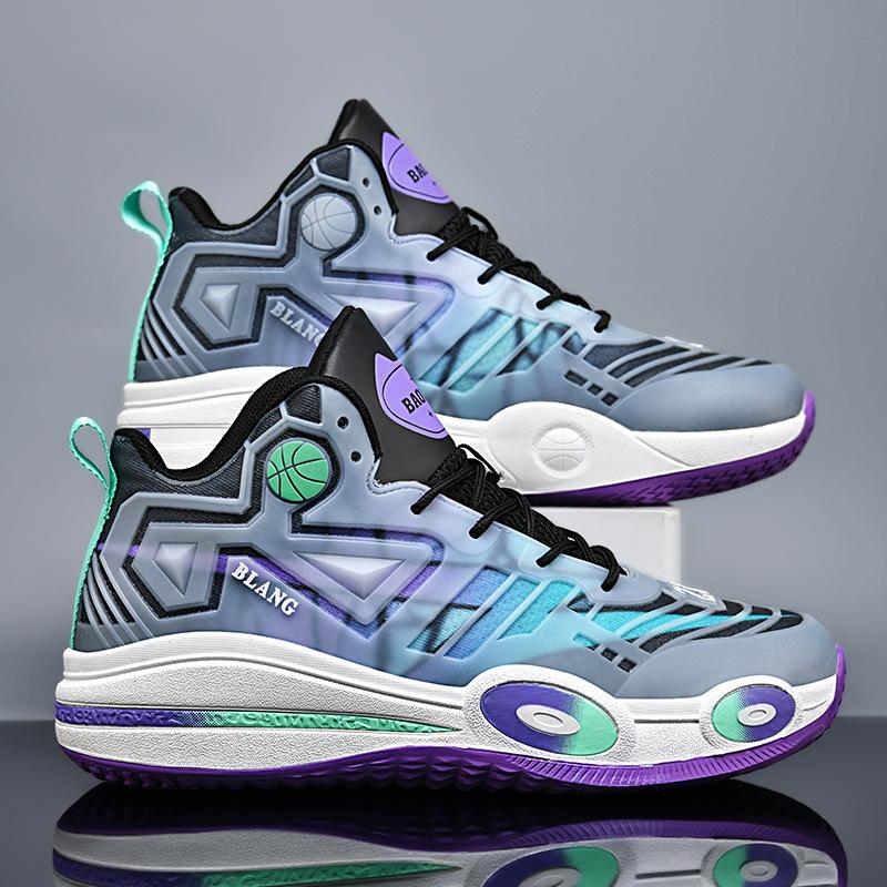 New men's basketball shoes fashion luminous version student shock absorption breathable game training shoes couple the same style