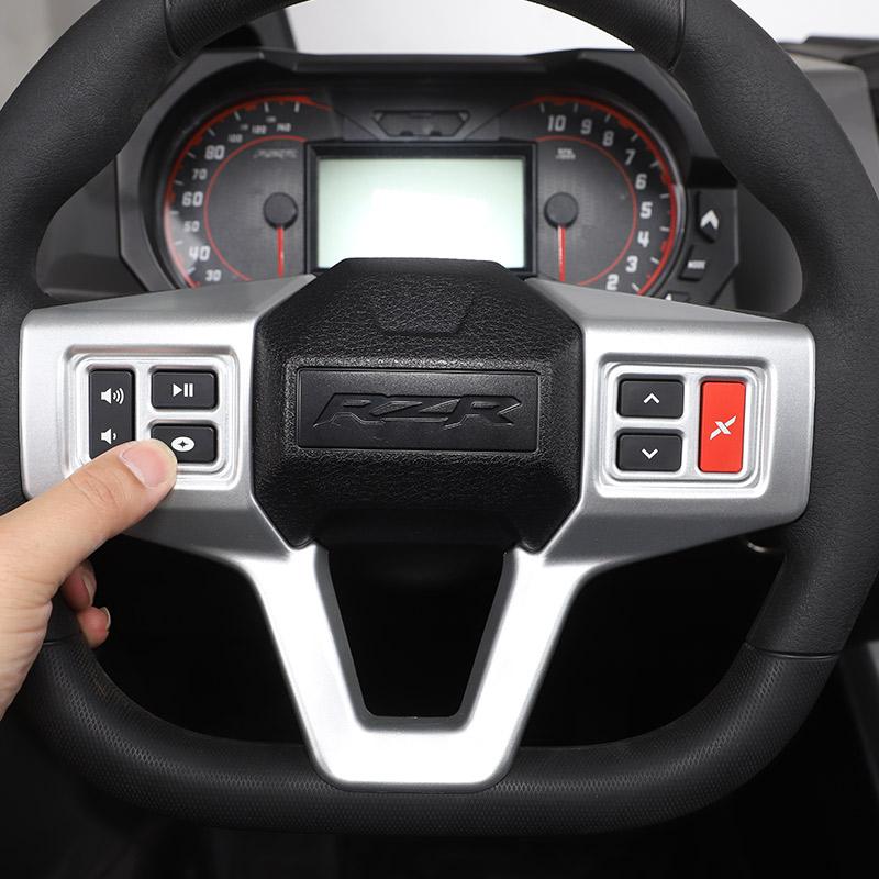 Для Polaris RZR PRO XP UTV Стайлинг автомобиля ABS серебристый/красный автомобильный руль Панель Обложка Накладка Наклейка автомобиля