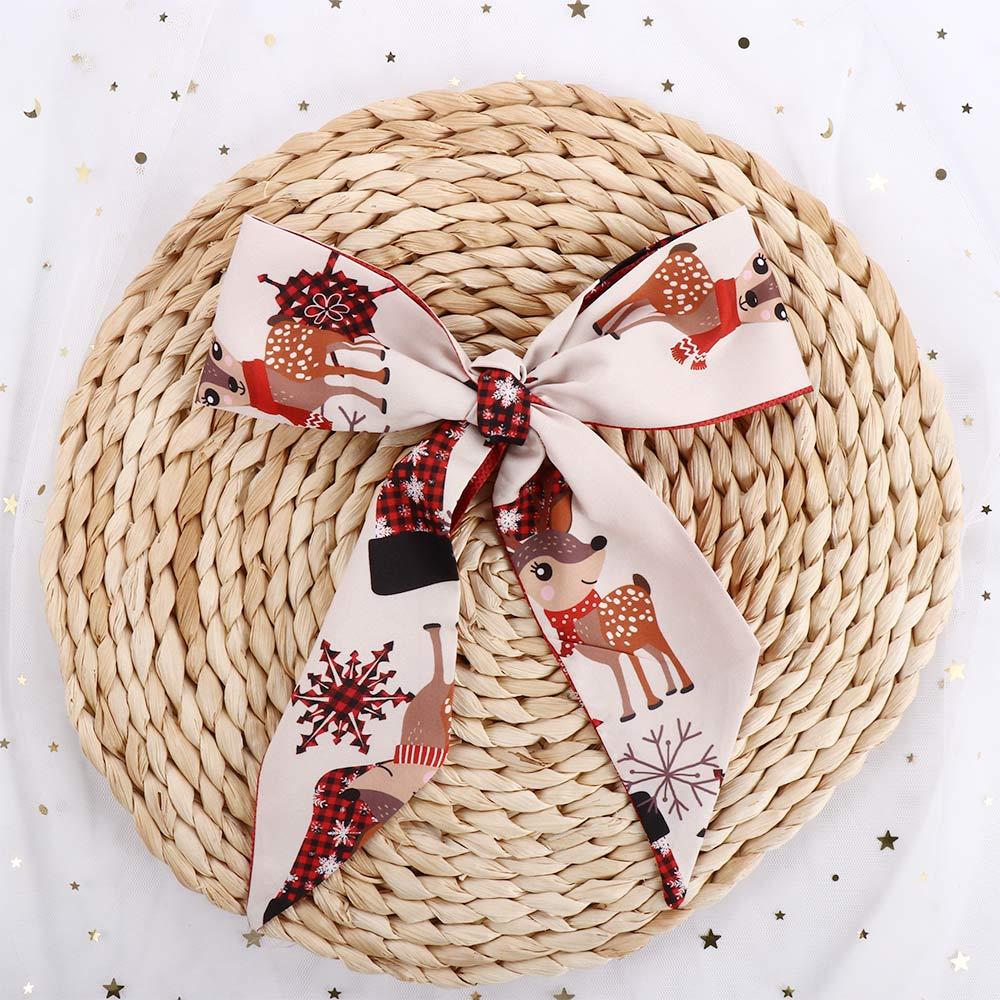 Long Scarf New Year's Headwear Long Silk Scarf Female Printed Scarf Hair Ribbon Christmas Hair Band