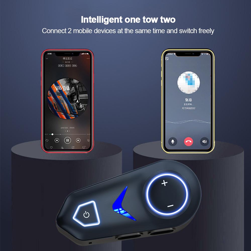 Z19 Мотоциклетная Bluetooth-гарнитура для шлема 5,3 Водонепроницаемые наушники с высоким басом и шумоподавлением с RGB-подсветкой для катания на лыжах
