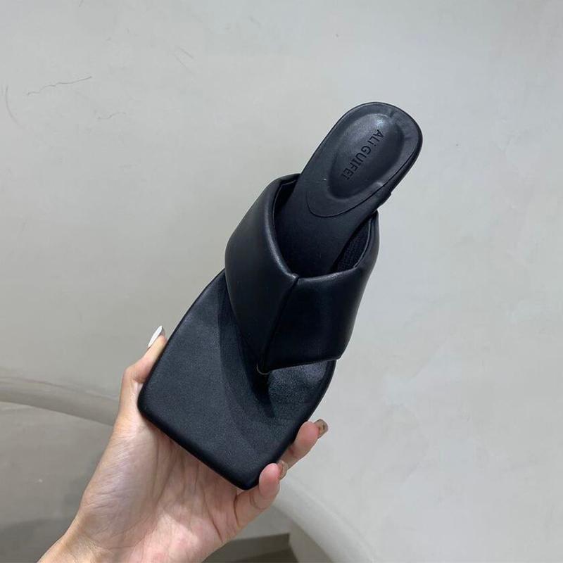 Сексуальные женские шлепанцы, сандалии на шпильке с квадратным носком, модные модельные женские туфли на низком каблуке, новые летние повседневные шлепанцы, женские тапочки