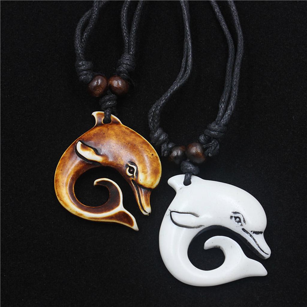 Ожерелье с подвеской в виде дельфина из смолы, регулируемая длина, ручная работа, цепочка для ключицы, ювелирное изделие для повседневной или официальной одежды