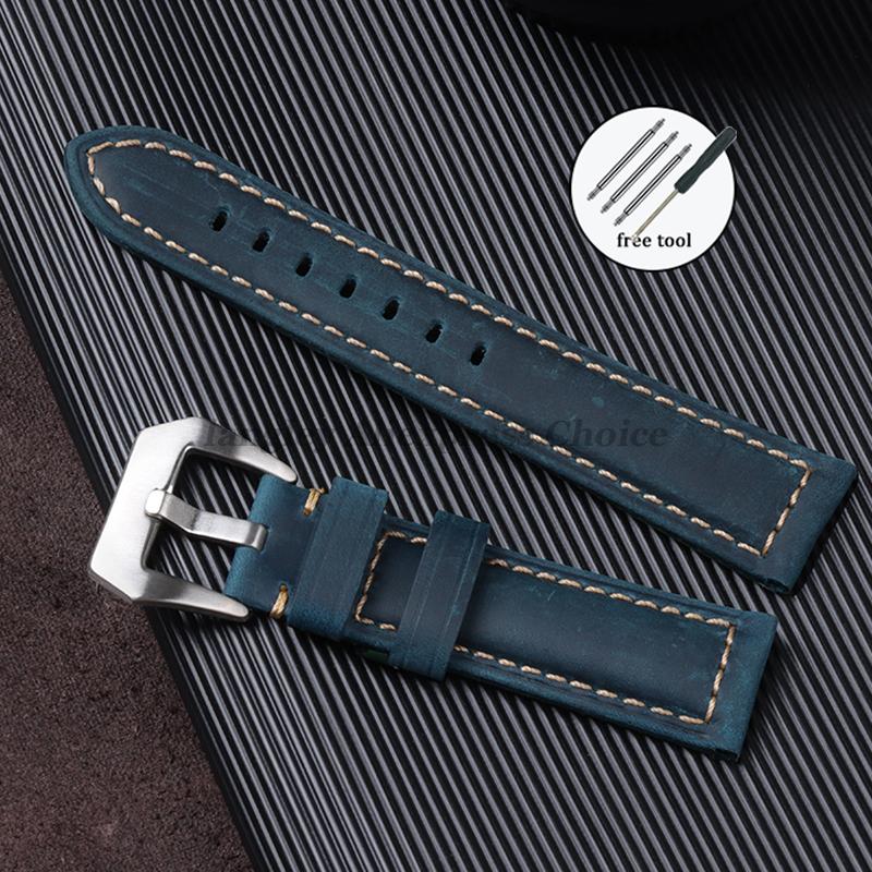Оригинальный кожаный ремешок для часов Panerai Мужской Женский PAM111/441/312 Лошадиная Коровья Кожа Ремешки 20мм 22мм 24мм 26мм для Casio