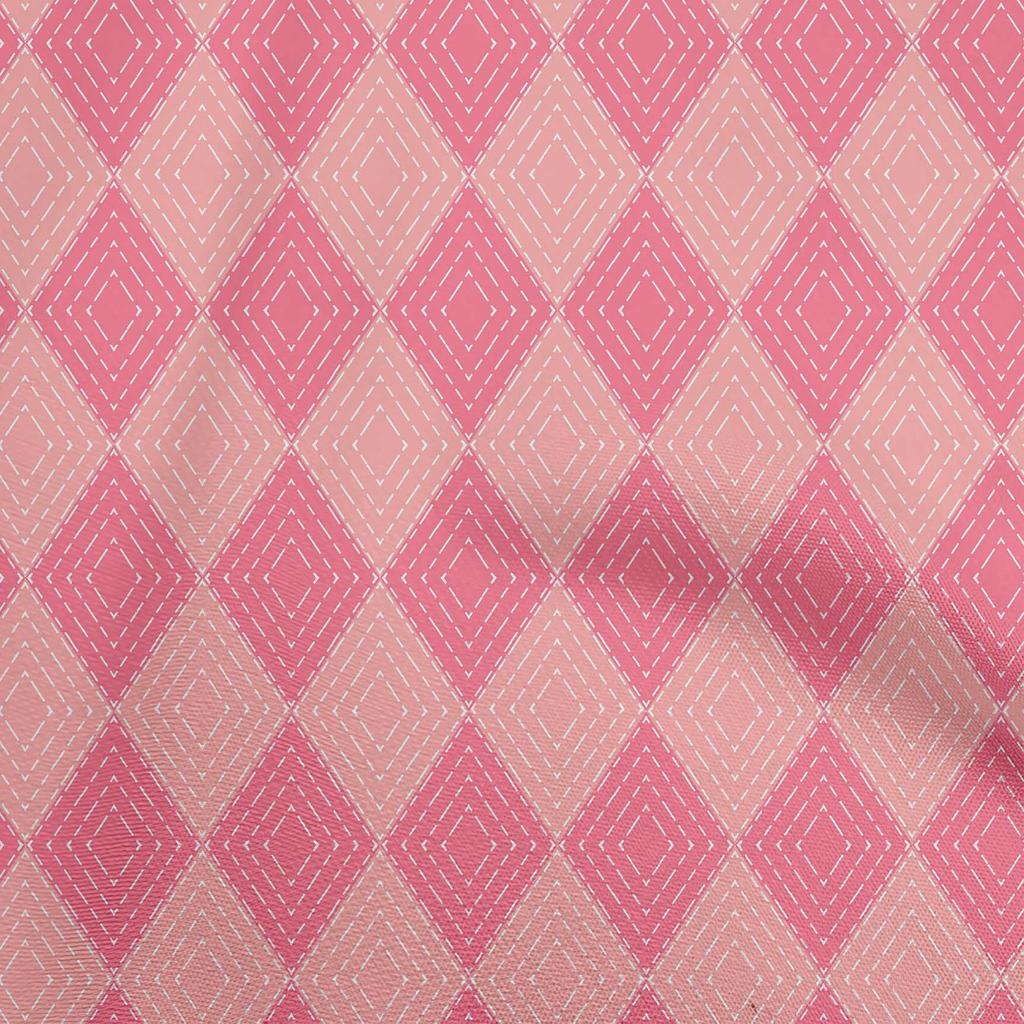 oneOone Cotton Flex Dark Teal Blue Fabric Check Argyle Diy Clothing Quilting Fabric Print Fabric By Yard 40 Inch