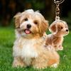 Cute Dog Shape Portable Pet Hair Collector Keychain For Dog Cats Owners Furs Storage Box Memorial Keepsakes Bag Charm