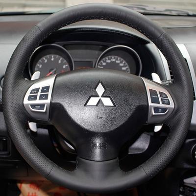 Ручная прошивка чехла на руль из искусственной кожи для Mitsubishi Lancer X 10 2007-2015 Outlander 2006-2013 ASX 2010-2013 Colt