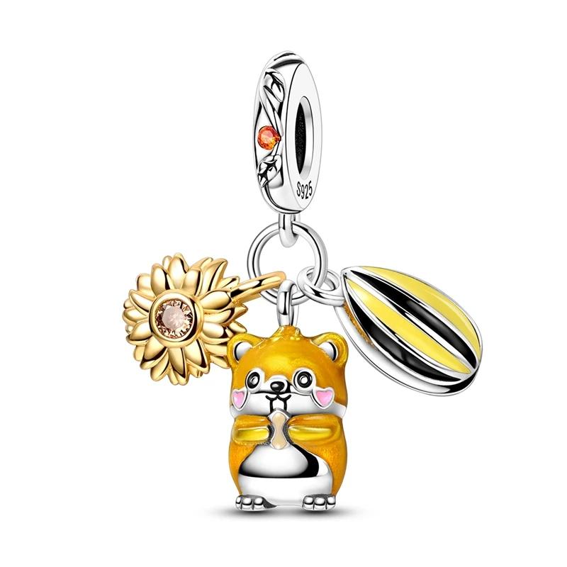 Медные Подвески Оригинальный Дизайн Синие Глаза Циркон Кот Собака Бусина Сердце Подвеска Для Браслета Своими Руками Для Женщин Свадебные Украшения Подарок