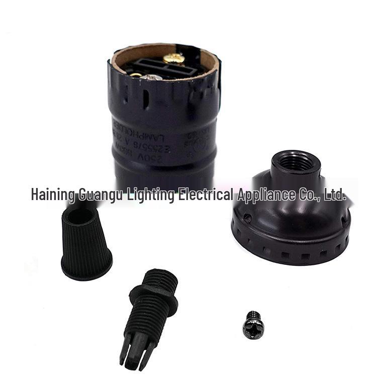 Жемчужно-черный винтажный алюминиевый патрон Эдисона E26/E27 для DIY светильников