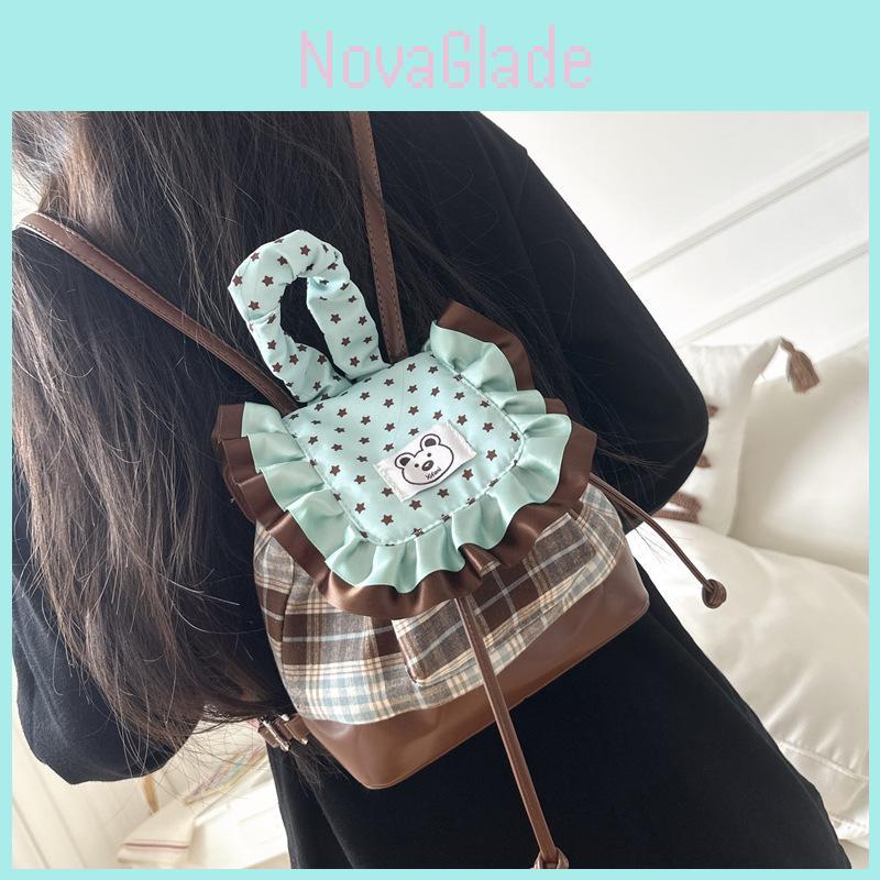 Minimalist City Style Lace Trim Backpack With Breathable Design For Teens