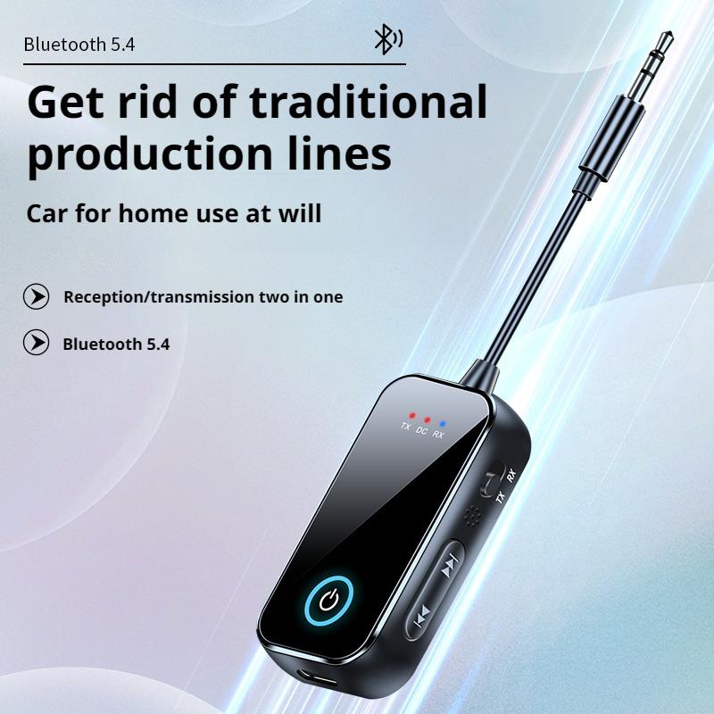 2 в 1 Bluetooth 5.4 Приемник Передатчик 3,5 мм AUX Разъем Авиационный USB Донгл Беспроводной Аудиоадаптер Для ТВ ПК Динамик Автомобильный комплект