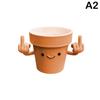 Funny & Unique Middle Finger Plant Pot, Face Smiling Flower Pot, Succulent Planter, Resin Figure Planter Pot For Indoor Outdoor