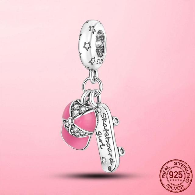 Подвески для путешествий, стерлингового серебра 925 пробы, маленькая девочка, воздушный шар, самолет, камера, висячие подвески, бусины, подходят для оригинального женского браслета, ювелирные изделия