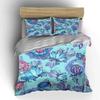 Dreamy Blue and Purple Floral Pattern Print Bedding Set 1 Duvet Cover 2 Pillowcases for Adult and Children Luxury Gift Full Size