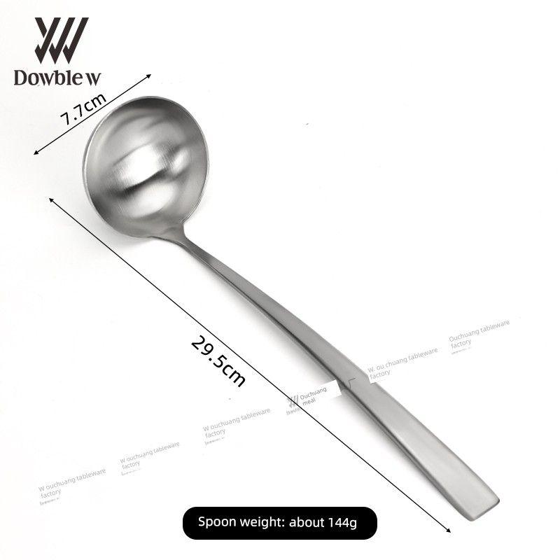 Dowblew Soup Spoon Large Household Soup Ladle Oil-Resistant Stainless Steel Spoon for Eating and Serving Soup Wholesale