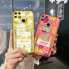 Слот для карт Задняя крышка Чехол для телефона Для OPPO Realme Narzo 50A защитный Прочный Грязеотталкивающий Мультяшный ТПУ Ударопрочный Милый