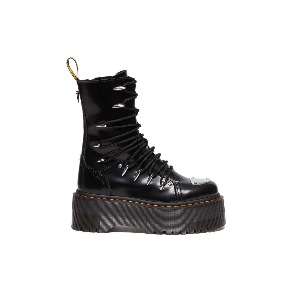 Dr. Martens Leather Round Toe Lace-Up Short Martin Boots Women Boots Black 30964001
