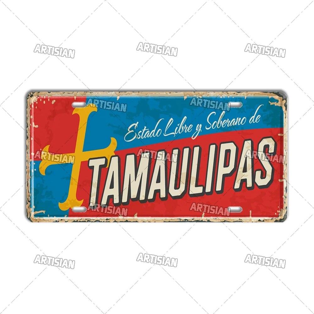 MEXICO License Plate City Metal Tin Plaque Car Metal Sign Wall Decor Garage Bar Pub Club Hotel Cafe Kitchen Home