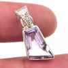 Natural Pink Amethyst Gemstone 925 Solid Sterling Silver Jewelry Pendant 1" M5w27
