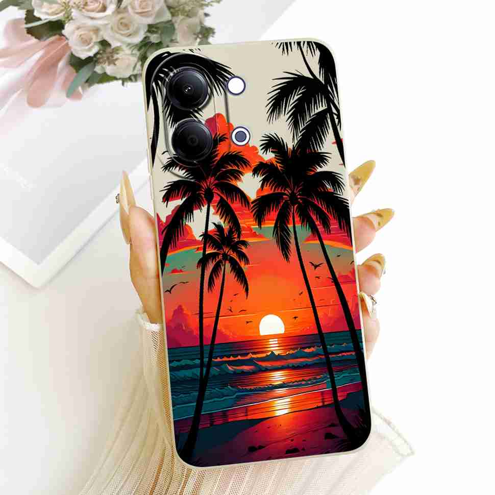 For vivo Y05 4G Case Fashion Colorful Flower Cartoon Silicone Back Cover For Vivo Y11D VIVO Y05 4G Bumper Phone Cases Fundas