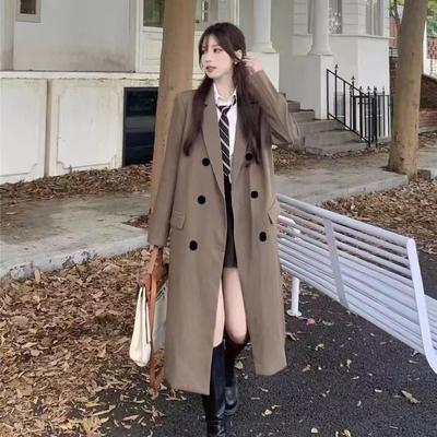 Модное длинное тренчкот, женский повседневный тренчкот на весну и осень