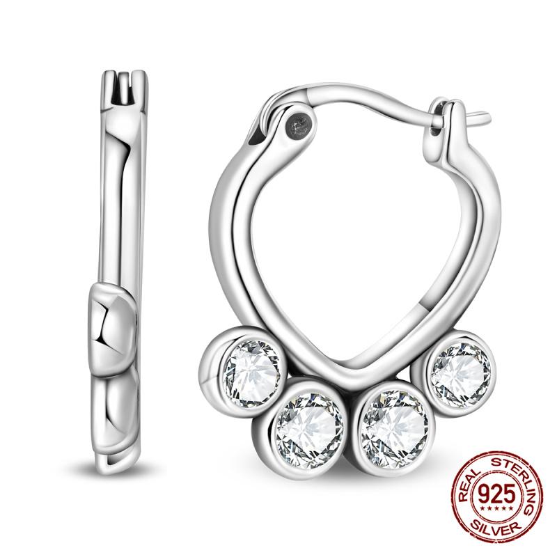 New Original S925 Silver Lucky Four-Leaf Clover French Women's Earrings Fashion Party Anniversary Jewelry Gift