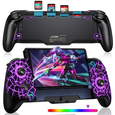 Контроллер Switch с 8-цветной RGB-подсветкой, функцией макросов, только для портативного режима, рукояткой, функцией редактирования программы контроллера, гироскопом, вибрацией, турбо