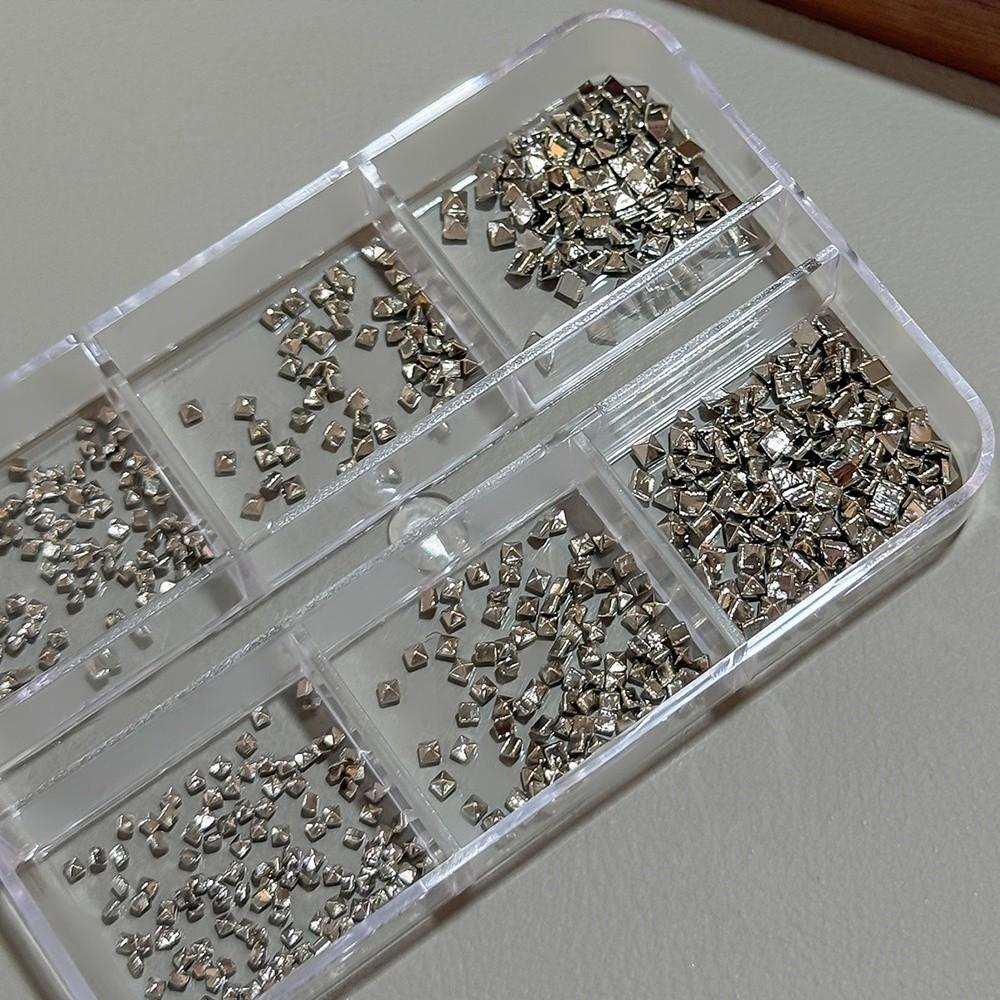 Metal Spike Studs Nail Art Sequins Set Silver DIY Nail Embellishments Manicure Accessories
