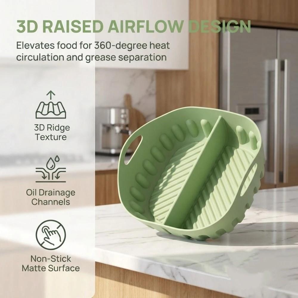 Food Grade Silicone Air Fryer Liner Creative Circular Oven Basket Mat Microwave Use