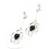 Les Trésors De Lily [I8890] - Flora 'Jet Black Goddess' Silver Earrings