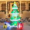 6 FT Christmas Tree Inflatables Outdoor Decoration Giant with 3 Gift Boxes Build-in LEDs for Blow Up Xmas Decoration