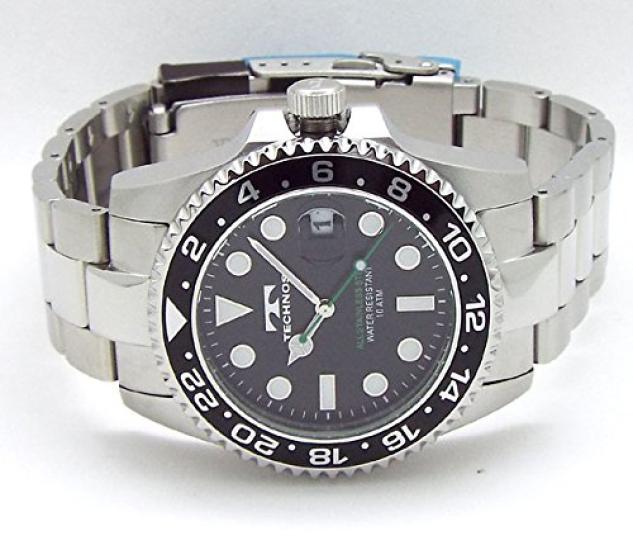 TECHNOS Technos Rotating 10 ATM Water Black Includes Band Adjustment Tool Men's Watch, Diver's Watch, Bezel, Resistant, Dial, Set, SM-412-SB