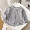 Spring Children's Base Shirt Elastic Button Warm Long Sleeved Top