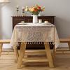 French Small Flower Fringed Tablecloth Ins Pastoral Small Fresh Jacquard Lace Tablecloth Photo Background Table Fabric