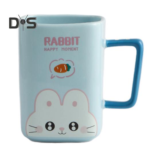 Керамическая кружка с изображением кота, кофейная кружка, квадратная художественная чашка, 420 мл, большая емкость, мультяшная чайная кружка, модная посуда для напитков, подарок для мужчин и женщин