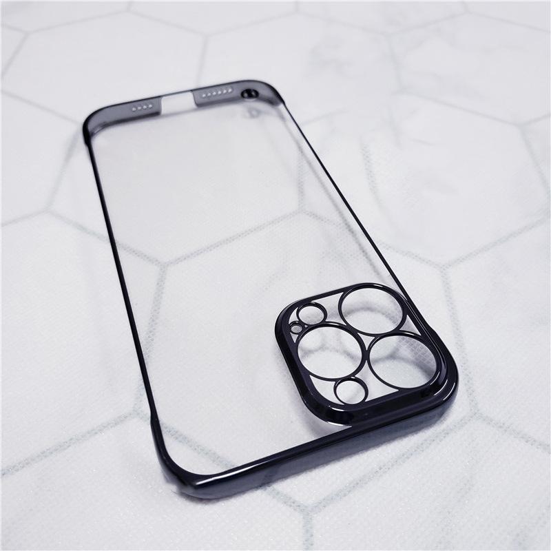 Suitable for iPhone 17, transparent electroplated frameless case, ultra-thin heat dissipation for Apple 16 Pro Max, hard and shockproof for iPhone 15