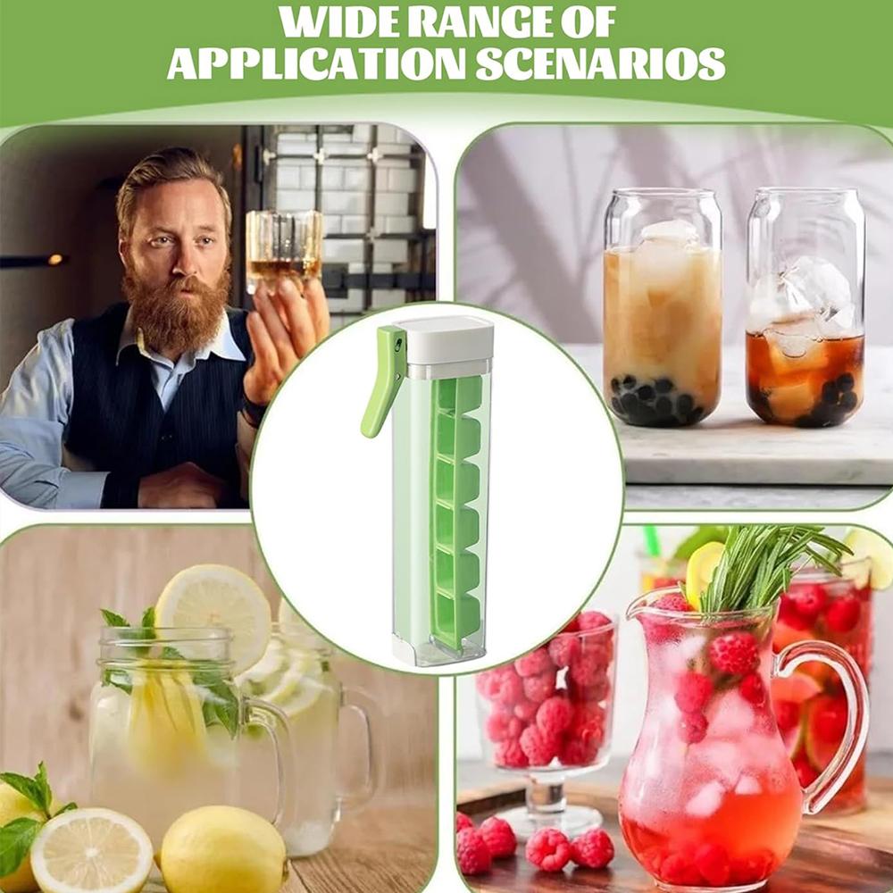 Ice Cube Mold with Hand Press Ice Maker 6-Grid Ice Cube Tray Cup Ice Tray for Refrigerator Ice Storage