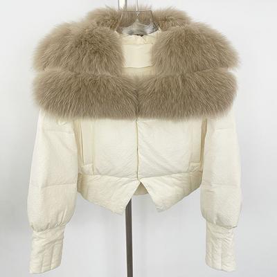 OFTBUY Осенняя зимняя куртка женская куртка с воротником из натурального лисьего меха толстая теплая короткая белая утиная пуховая куртка верхняя одежда новая повседневная